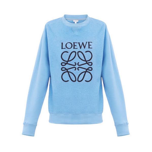 【18AW NEW】LOEWE ロエベ トレーナー 偽物_women/Anagram Sweatshirt スウェット/ブルーH616337W01232